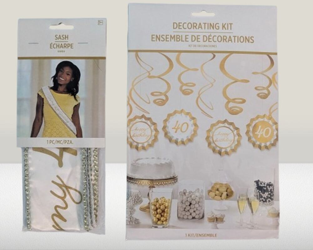It's My 40th Birthday Womens Fabric Sash and Decorations Kit | Party | Milestone